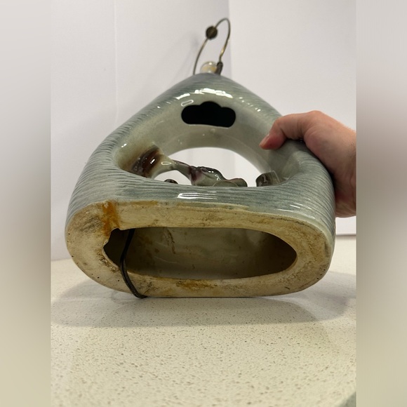 Vintage 1950s MCM Texans Inc Ceramic Teardrop Double Illuminated Table Lamp - Picture 9 of 13